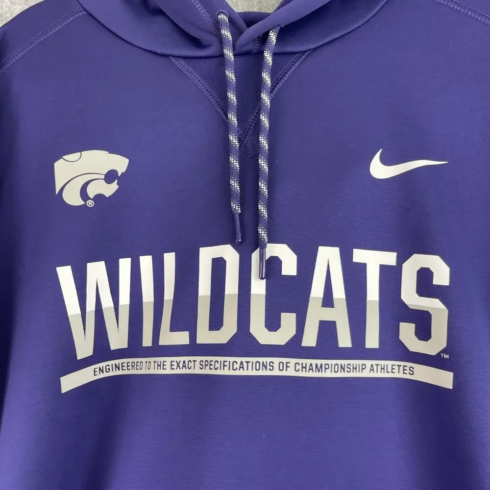 Nike Kansas State Wildcats Hoodie Mens Large Purple Therma Fit‎ Circuit Pullover